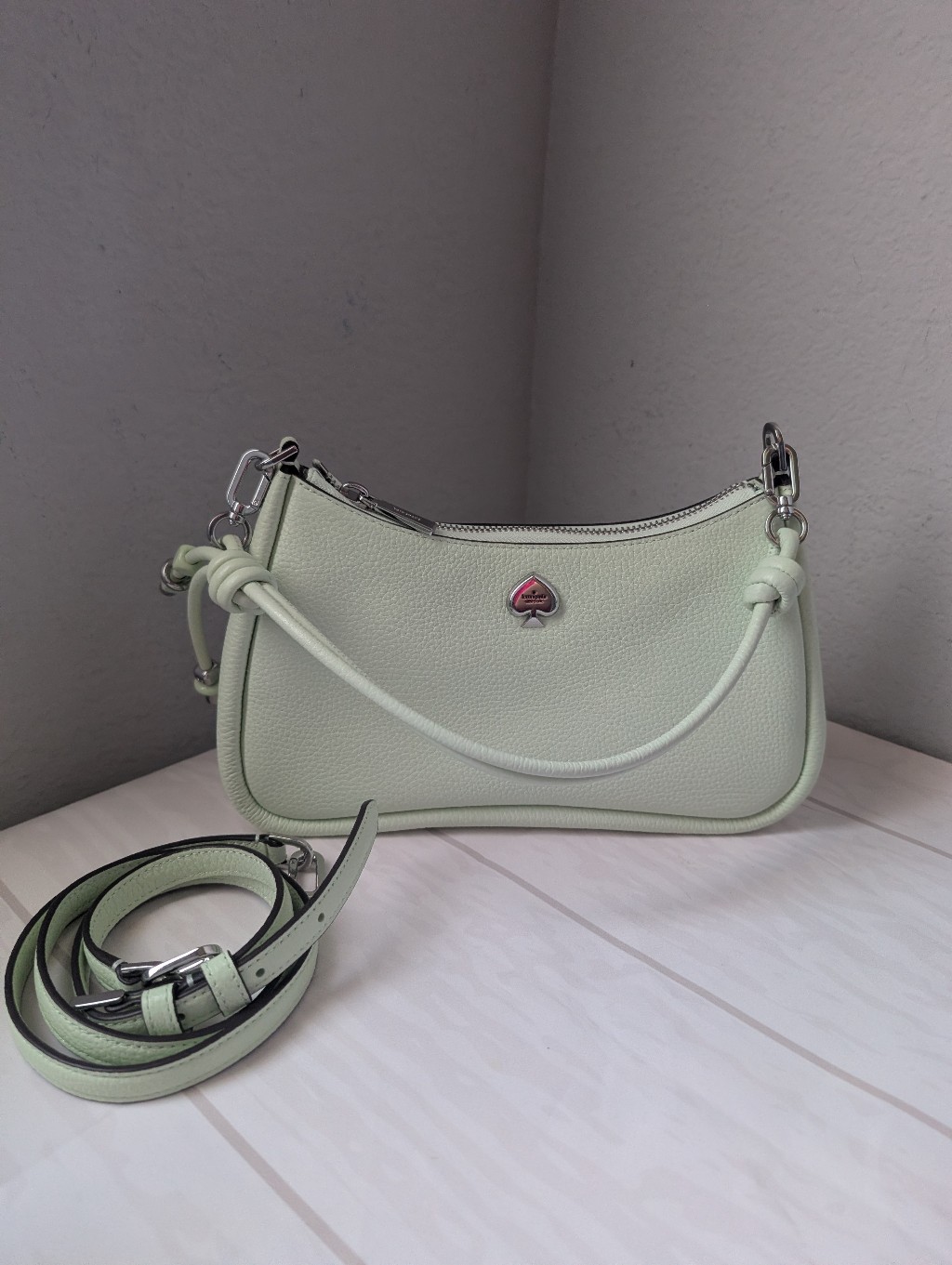 Nwt Kate Spade Ko435 Kayla Small Convertible Pebbled Leather Shoulder Bag